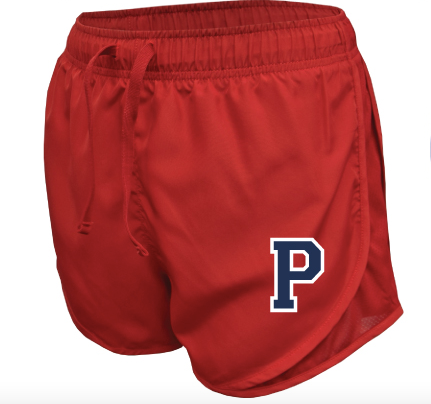 Girls red running shorts sales