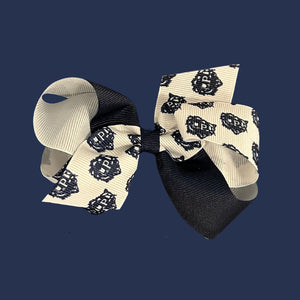 Grosgrain Hair Bow with Logo Print