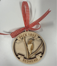 Load image into Gallery viewer, Wooden Downy/ Redhead ornament
