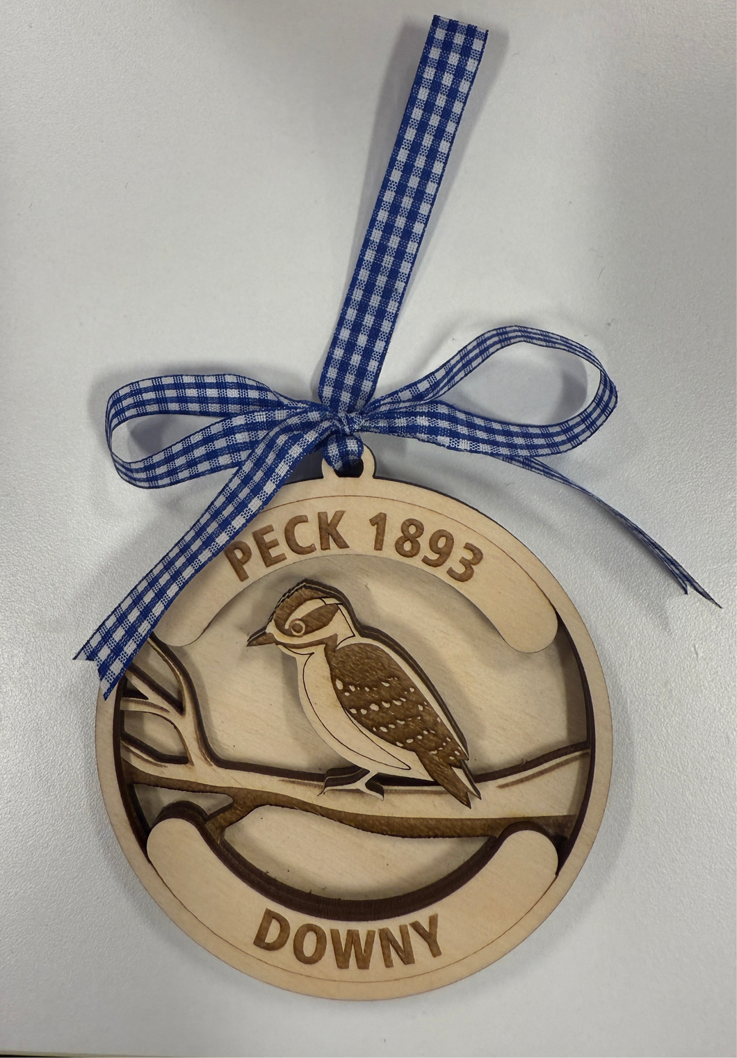 Wooden Downy/ Redhead ornament