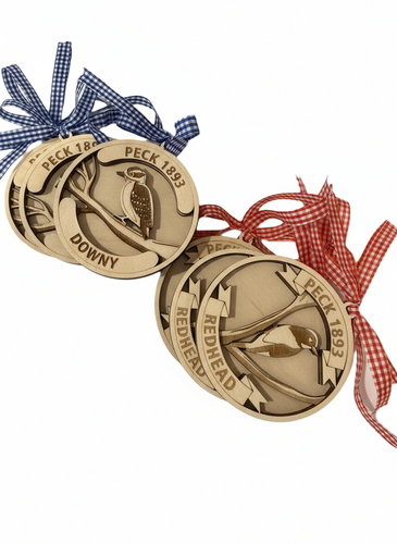 Wooden Downy/ Redhead ornament