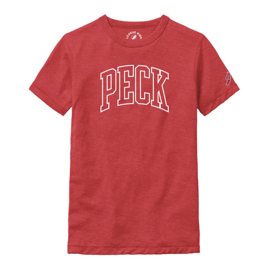 Peck Youth Outline T-Shirt- Red