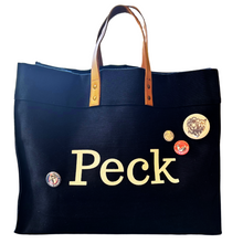 Load image into Gallery viewer, Navy Canvas Peck Tote