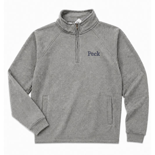 Performance Quarterzip - Gray & Dark Blue Embroidery
