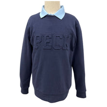 Load image into Gallery viewer, PECK Embossed Navy Crew Sweatshirt