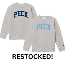 Load image into Gallery viewer, Cozy Crew Youth Sweatshirt with PECK patch