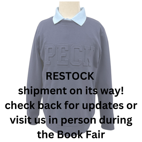 PECK Embossed Navy Crew Sweatshirt