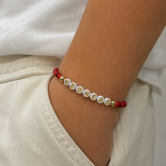 Beaded Bracelet- Redhead