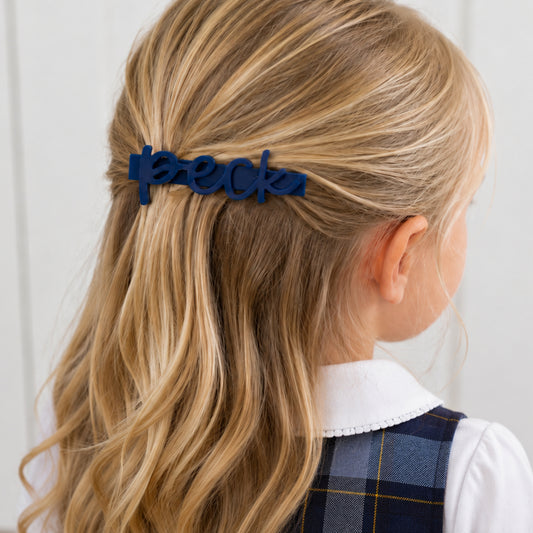 Peck Script Barrette